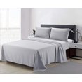thumbnail image 2 of - Embroidery 3-Piece Bed Sheet Set with Deep Pocket Fitted Sheet \u2013 Ultra Soft Brushed Microfiber Bed Sheets, Wrinkle, Fade and Stain Resistant (Twin, Sliver), 2 of 6