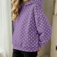 thumbnail image 2 of ITSAME Girls Hooded Sweatshirt (3-16) Polka Dot Print Loose Fit Long Sleeve Fall Winter Fashion Versatile Hoodie Size 5T, 2 of 8