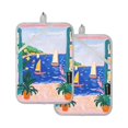 thumbnail image 7 of Yayeee Pot Holders Kitchen Heat Resistant with Pocket 7"x9.8" Cotton Oven Cooking Hot Pads, Green Seaside, 7 of 7
