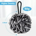 thumbnail image 2 of Bath Loofah Large 80g Shower Sponge Body Scrubber Mesh Pouf for Men and Women, Set of 4 (Black with White), 2 of 7