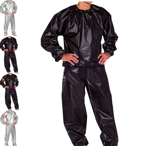 Gamivast Men's Heavy Duty Sauna Suit Pvc Anti-Rip Workout Top and Pants Sweat Weight Loss Outfit for Gym Boxing Training Exercise Fitness Sports Gear