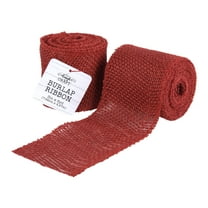 Love, Laugh, Craft Jute Burlap Roll, Finished Edges Precut, 3"W x 5-Yards, 740-30, Red