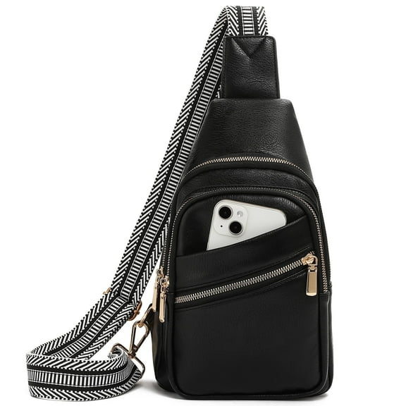 GAEKEAO Sling Bag for Women Vegan Leather Crossbody Bags Fanny Pack Chest Pack Small Backpack Travel Purse Shoulder Bag