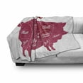 thumbnail image 3 of Bacon Soft Flannel Fleece Blanket, Cutting Pig Meat Diagram as Ham Loin Butt Hock and Ribs Butcher Shop Theme, Cozy Plush for Indoor and Outdoor Use, 50" x 70", Magenta Red and White, by Ambesonne, 3 of 6
