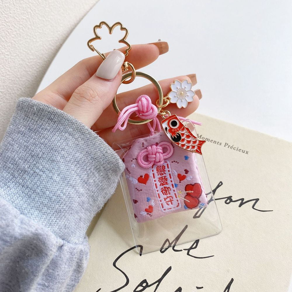 Creative Cute Car Key Accessories Alloy Bag Pendant Decoration Cherry  Blossoms Pray Carp Koi Sakura Car Key Ring Women Key Chain Koi Lucky  Keychain Japanese Style Pendant C 
