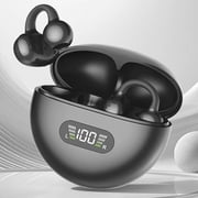 Bloydek Open Ear Clip On Earbuds, Bluetooth 5.4 Non-In-Ear Wireless Earbuds, IPX5 Waterproof, Surround Stereo Sound, LED Power Display for Sports, Black