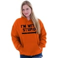 thumbnail image 3 of I'm With Stupid Classic Rude Insult Unisex Plus Size Hoodie Brisco Brands 3X, 3 of 6