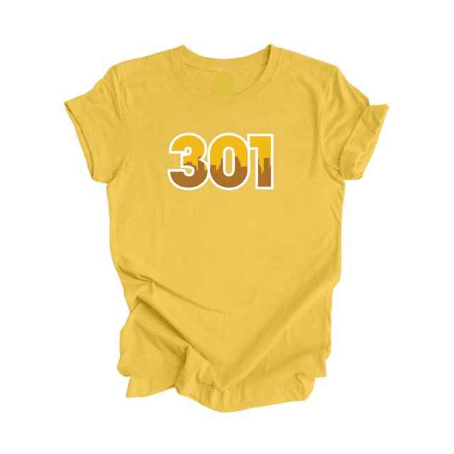 301 Baltimore Maryland USA Code Régional Skyline de la Ville Cadeau - T-Shirt Unisexe - Inspired X