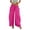 Hot Pink, variant on Womens Pants Cotton Linen Oversized Solid Color Stretch Drawstring Waist Trousers with Large Pockets and Pleats Loose and Free for Weekend Outings
