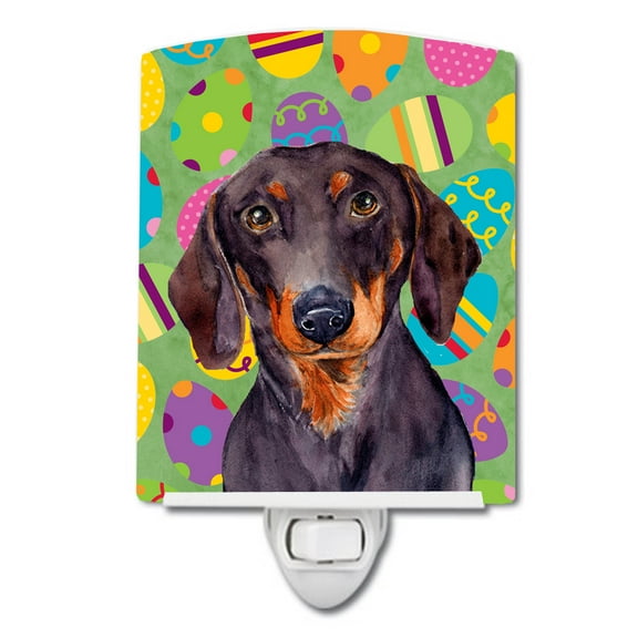 Caroline's Treasures LH9403CNL Dachshund Easter Eggtravaganza Ceramic Night Light, 6x4x3", multicolor