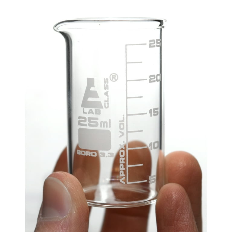 25ml 50ml Low Form Glass Beaker with Brush, 3.3 Glass Graduated Measuring  Cups - Transparent - Yahoo Shopping