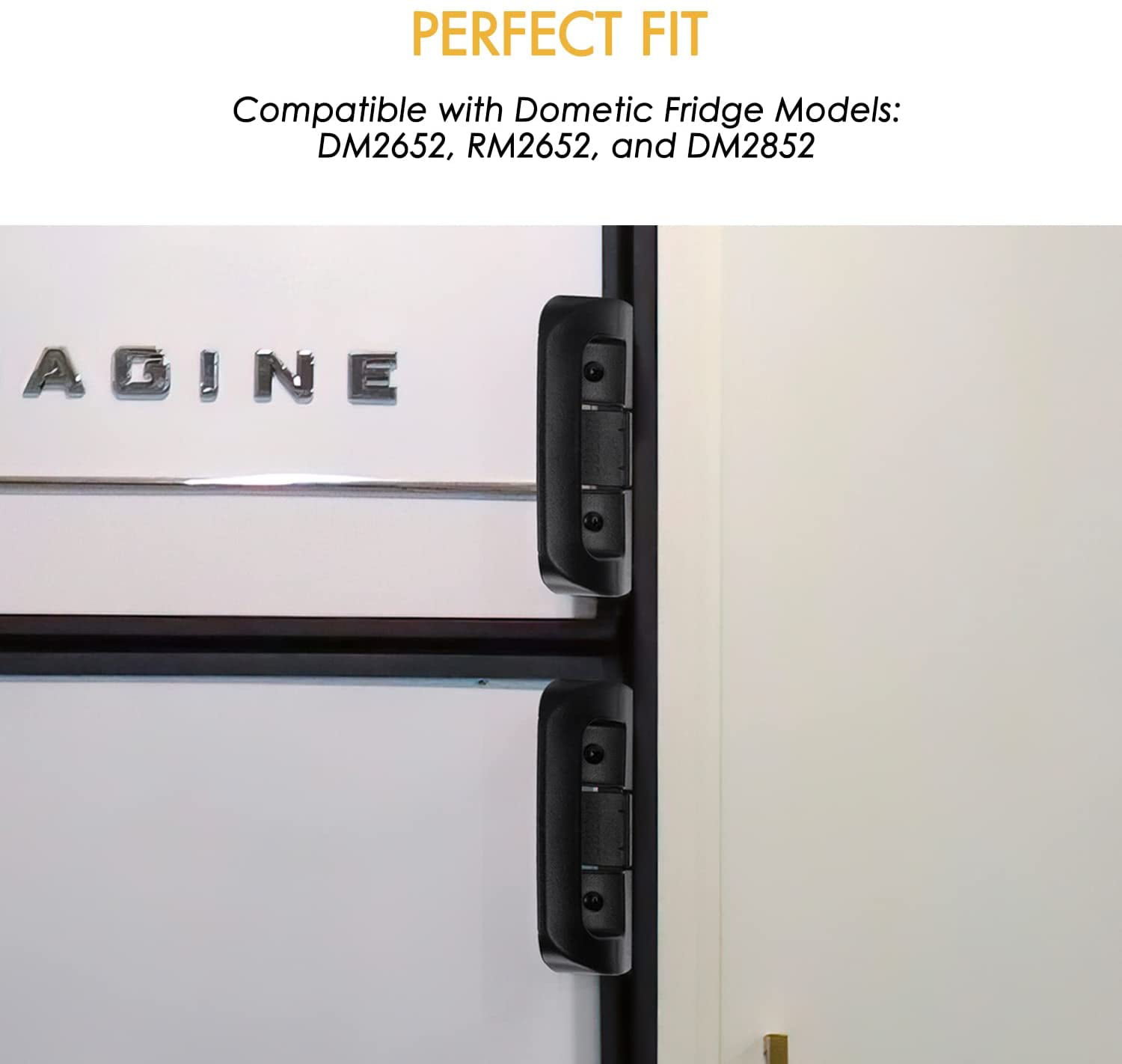 Trailer Freezer RM2652 RM2852 Camper Refrigerator #3851174023 Replacement Handle Compatible with Dometic Fridge DM2652 Black Door Handle for RV NON-OEM Camper 2 Pack RV Refrigerator Door Latch 