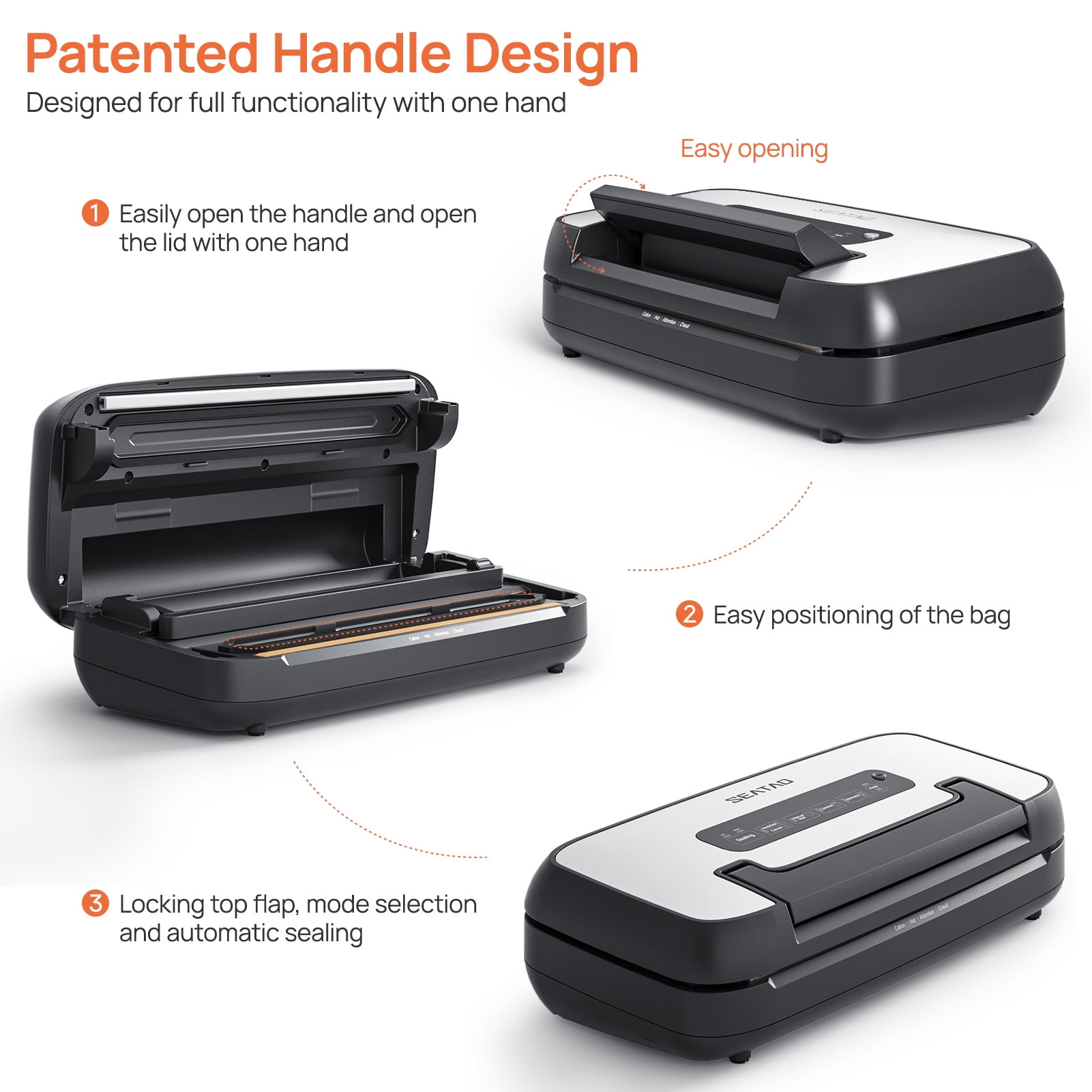 SEATAO VH5156 Fast Vacuum Sealer 80Kpa with 1 Sealing Rolls of Bags