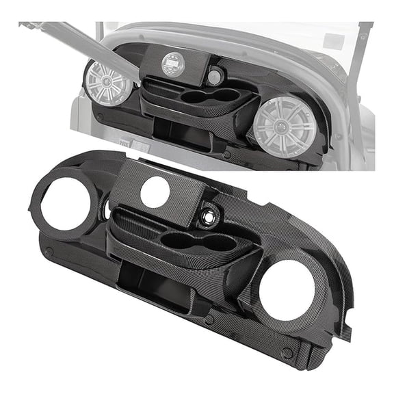 Board Cover Compatible with Club Car Precedent Golf Cart Radio Round Cut Carbon Fiber