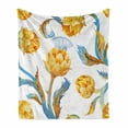 thumbnail image 1 of Artichoke Soft Flannel Fleece Throw Blanket, Abstract Colored Vegetables in Art Nouveau Watercolored Design, Cozy Plush for Indoor and Outdoor Use, 70" x 90", Earth Yellow Sky Blue, by Ambesonne, 1 of 6