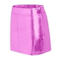 thumbnail image 4 of vigerkar Women Basic High Waisted Mini Party Bodycon Leather Short Skirt Pink, M, 4 of 7