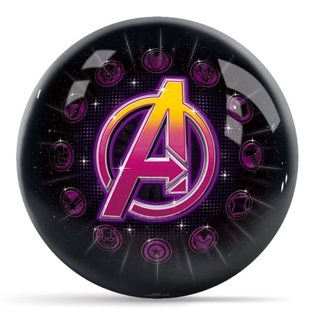KR Strikeforce Marvel Avengers Logo with Character Icons Undrilled Bowling Ball 14lb
