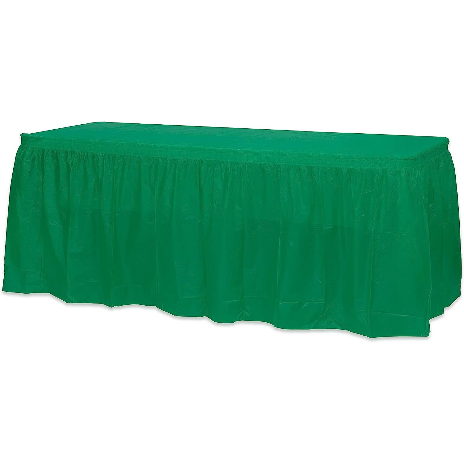 Bilot Solid Color 14 Ft. Plastic Tablecloth Skirt, Disposable Plastic