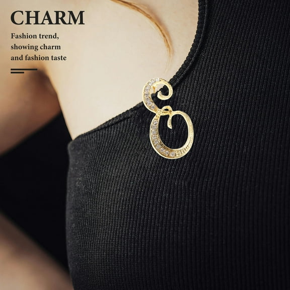 MUSEYA Initial Brooch Pin Brooches for Women Fashion Elegant Alloy Accessory for Dress 1Set
