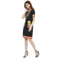 thumbnail image 5 of Women's Dashiki Print Tribal Short Sleeve Zip up Stretch Mini Dress with Pockets, 5 of 6