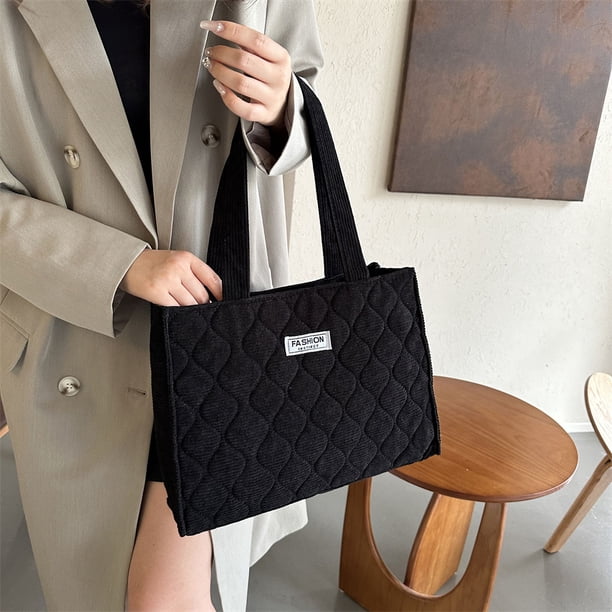 Bolsos Mujer Pana Bolso Tote De Pana Grande Para Mujer Negro