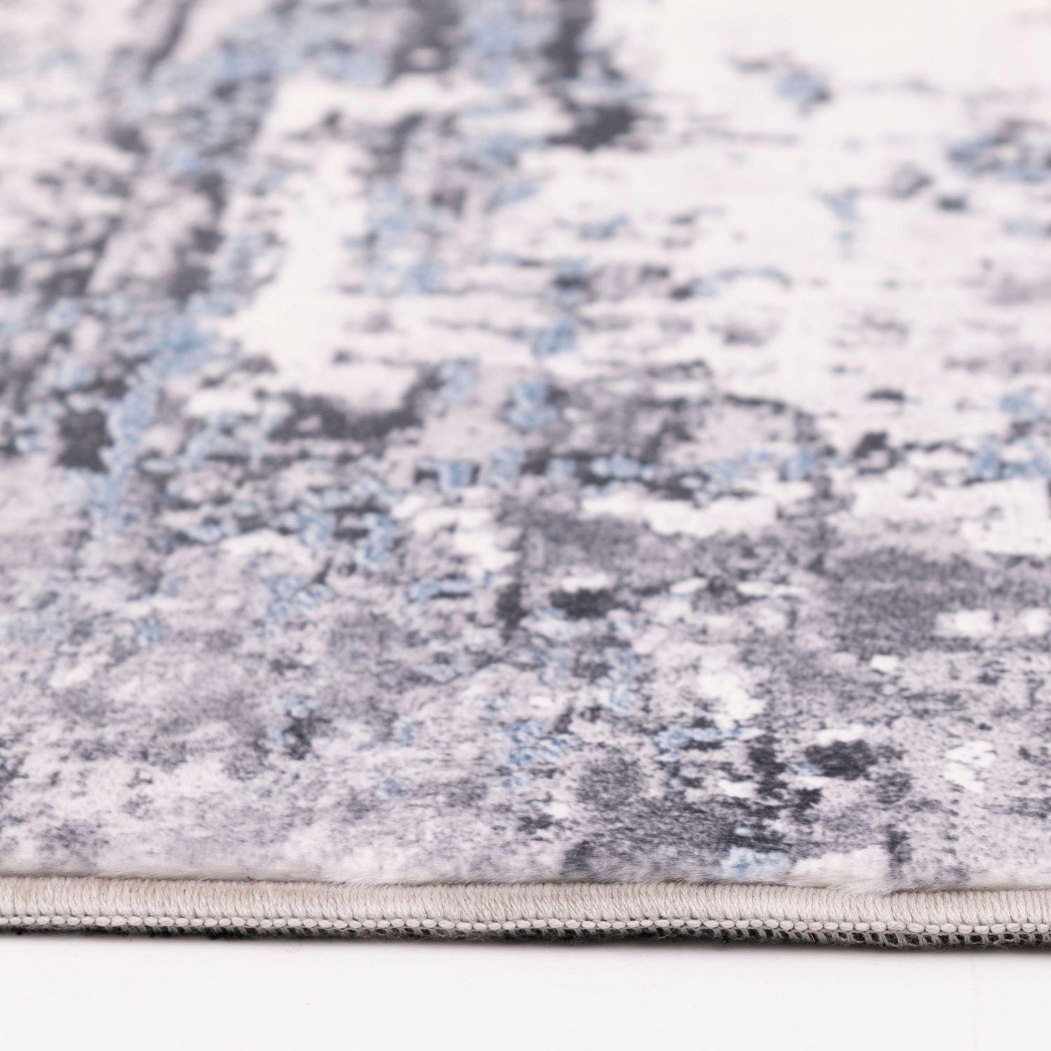 Banburry Ocean Blue and Grey Woven Area Rug