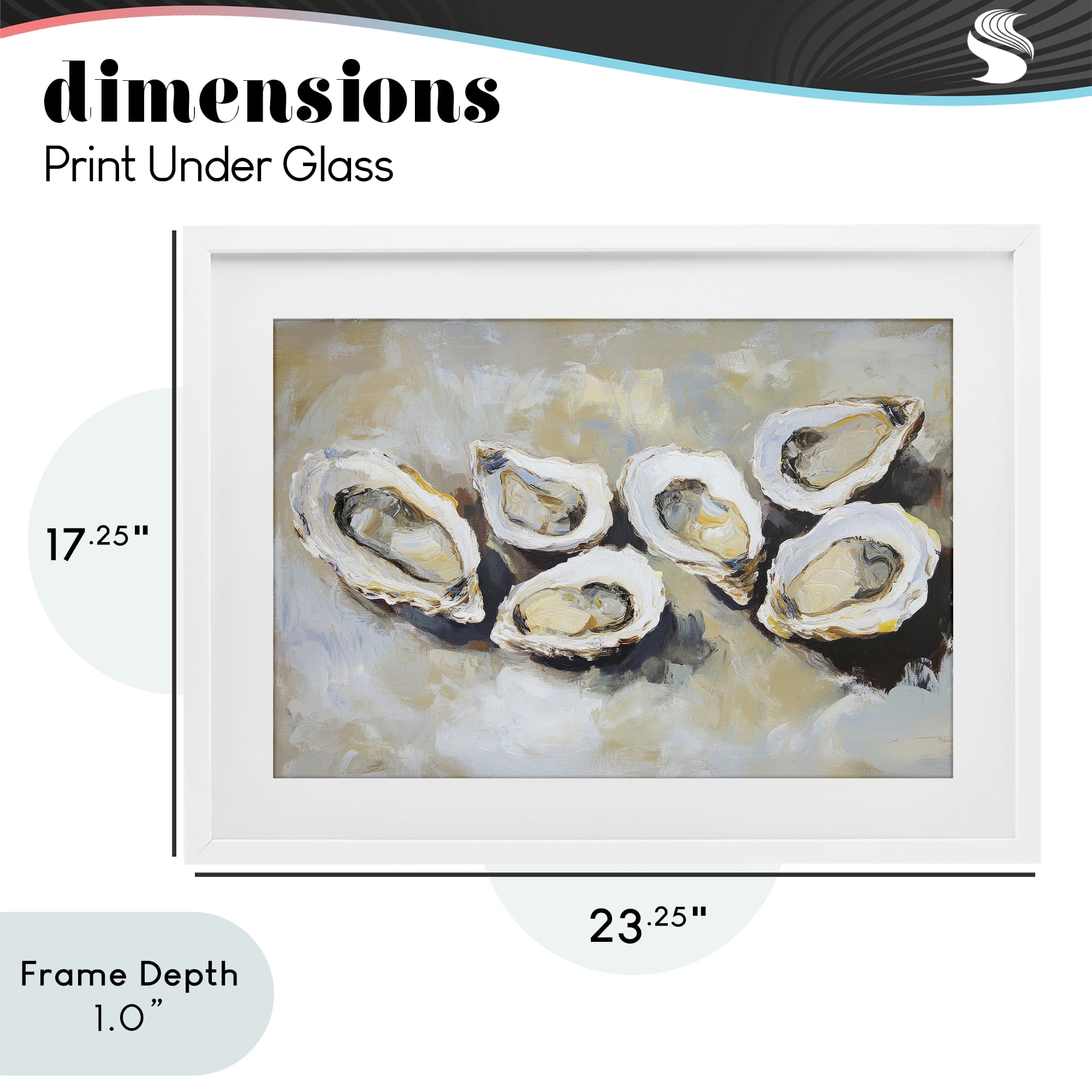Stupell Industries Line of Oysters in Neutrals White Framed Print Under Glass, design by Sisi and Seb
