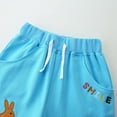 thumbnail image 4 of LYMAYTER Toddler Kids Summer Cotton Shorts for Boys Girls Casual Bunny Jogger Pants Sport Drawstring Shorts Pants with Pockets 2-8T, 4 of 10