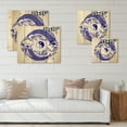 thumbnail image 4 of Designart 'Blue Chinoiserie Koi Fish II' Traditional Print on Natural Pine Wood, 4 of 5