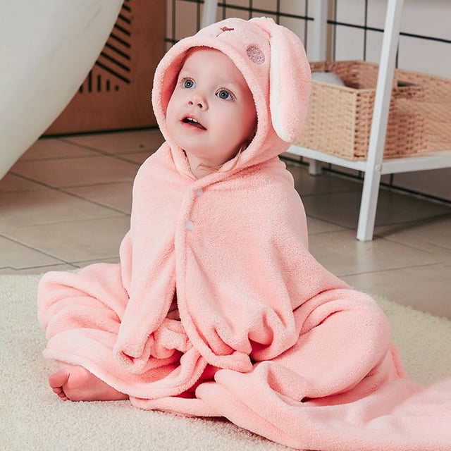 Toalla de baño con capucha para niños | Bata de baño para bebés con orejas | Capa absorbente de microfibra para bebés y niños después del baño | Toalla suave para secar bebés y niños pequeños