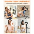 thumbnail image 5 of VICTIV 85 Tall Cell Phone Tripod Stand with Gooseneck and Remote, Portable Travel Tripod Stand, Overhead Tripod for iPhone 14 Pro Max/13/12/Android for Recording/Watching/Cooking/Fitness/Vlog, 5 of 5