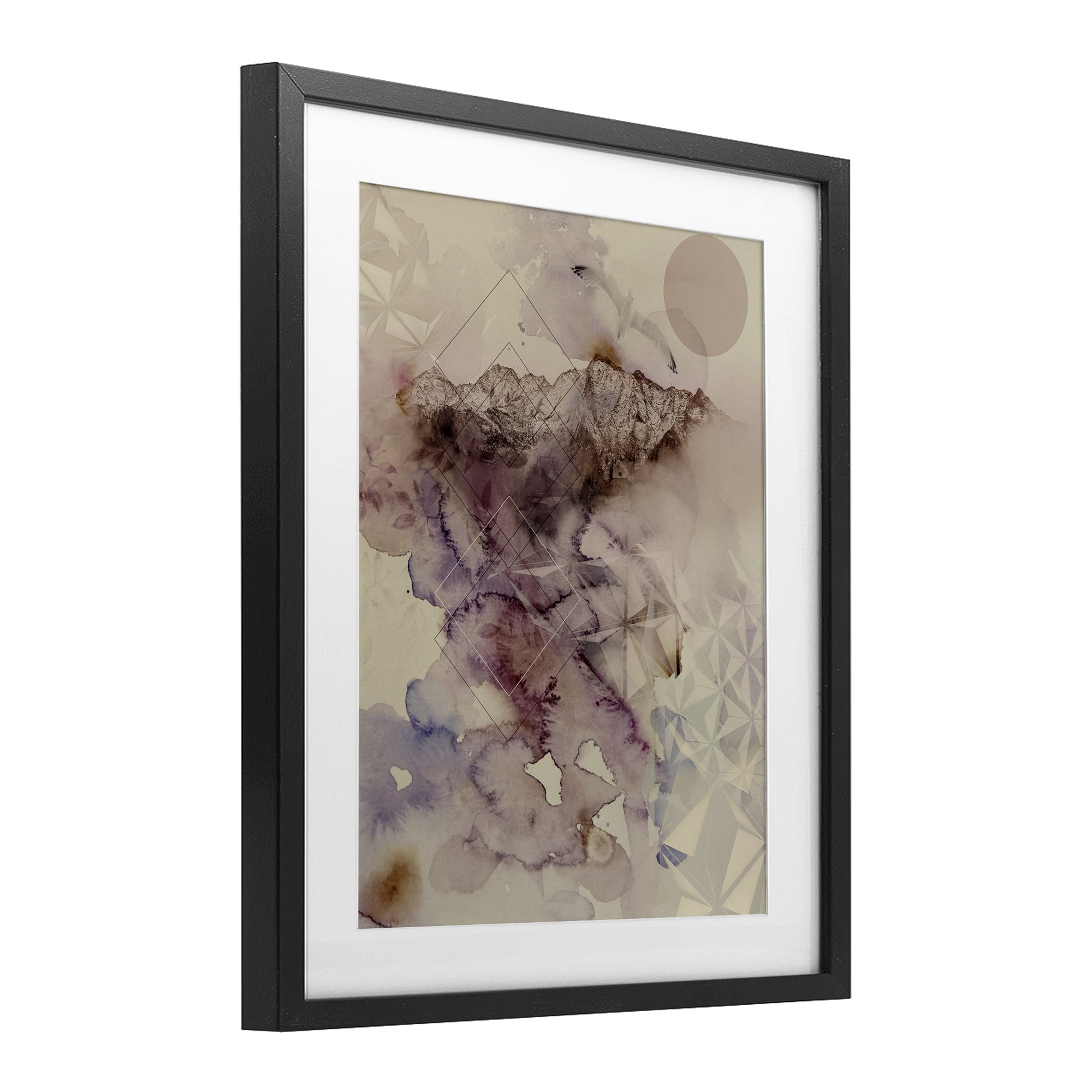 Stupell Industries Dust Abstract with Geometrics Black Framed Print Under Glass, design by Gemma Bardot