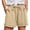 Khaki, variant on Women's Elastic Drawstring Casual Sweat Shorts, High Waist Loose Wide Leg Summer Lounge Shorts with Deep Side Pockets, Cuffed Hem Lightweight Beach Workout Jogger Shorts for Daily Vacation S-3XL