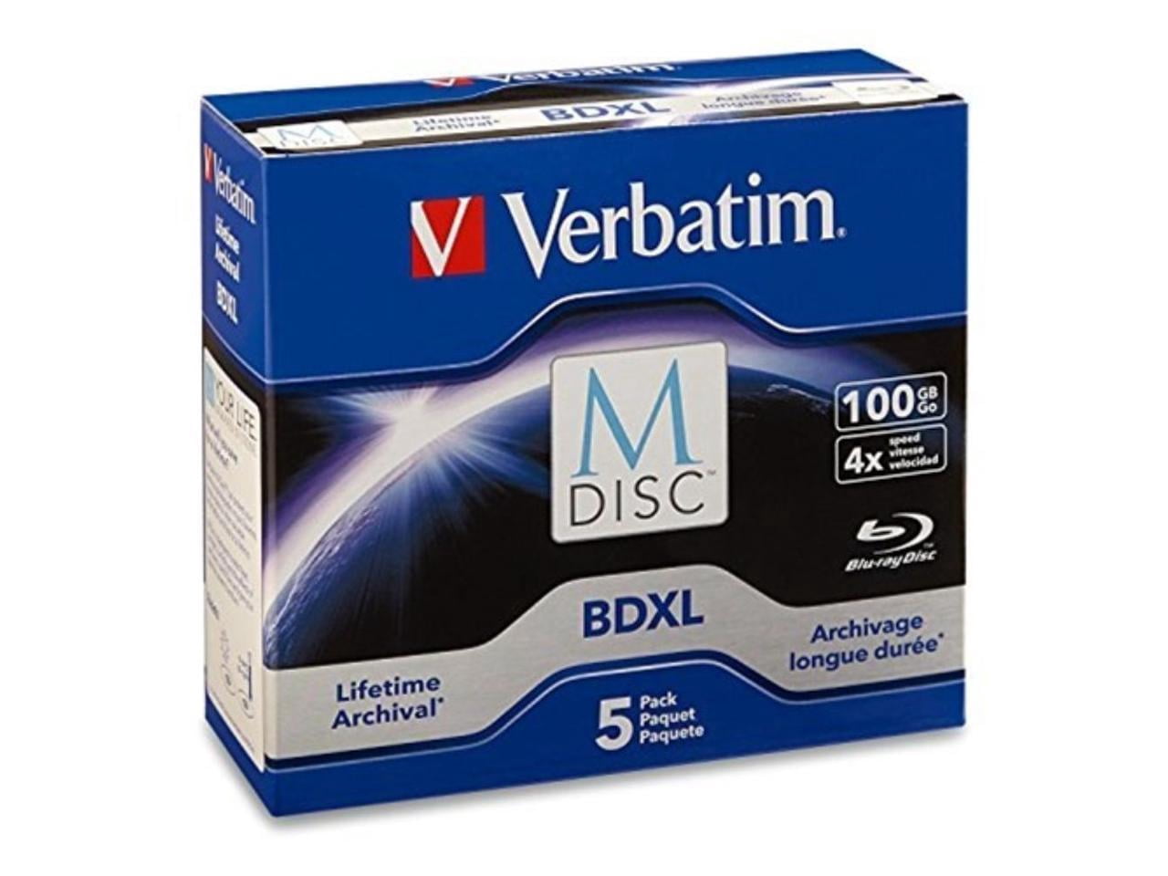 Verbatim M Disc BDXL 100GB 4X 5 Pack Jewel Case 98913