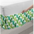 thumbnail image 2 of Succulent Bed Skirt, Cactus with Flower Spikes Desert Plantation, Elastic Bedskirt Dust Ruffle Wrap Around for Bedding Decor, 4 Sizes, Green Dark Seafoam, by Ambesonne, 2 of 2
