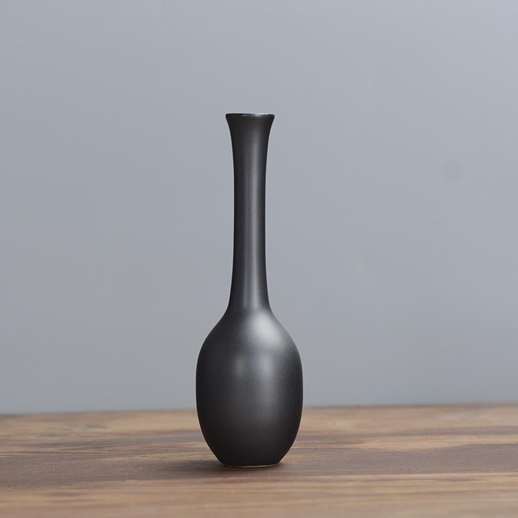 Ceramic Flower Vases, Black Decorative Vase for Living Room, Kitchen ...