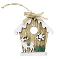 thumbnail image 1 of C Wooden Christmas Tree Ornament With Santa Snowman Reindeer, Handcrafted Hanging Decor For Holiday Tree, 1 of 6