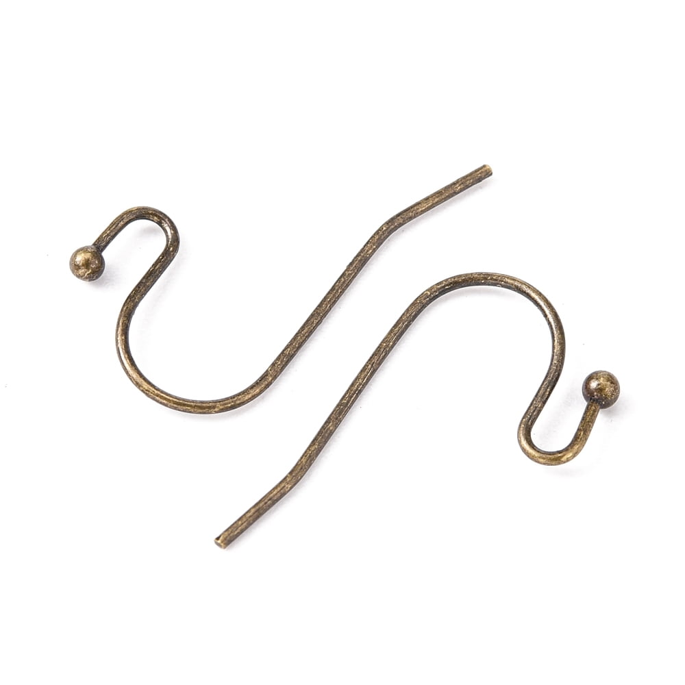 2000pcs Brass Earring Hooks Ear Wire Lead Free & Cadmium Free & Nickel Free Bronze about 11mm wide 22mm long 0.75mm thick