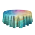 thumbnail image 5 of Colorful Wave Pattern Round Tablecloth 60"x60",Wrinkle Wipeable Table Cloth for Kitchen Dining Room Picnic Patio Party, 5 of 6