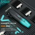 thumbnail image 3 of VGR 003 Fresh Fade Hair Clipper, Professional Hair Trimmer, Cord/Cordless Rechargeable Hair Cutting Tools with LED Display, 9000 RPM Barber Clippers, Green, 3 of 6