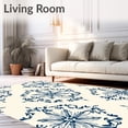 thumbnail image 2 of ODIKA 5'x7' Machine Washable Non-Slip Area Rug, Enchanted Frosted Lace Showcasing Delicate Filigree Snow High Traffic Rug with Pad, Blue, 623145, 2 of 8