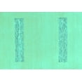 thumbnail image 1 of Ahgly Company Machine Washable Indoor Rectangle Solid Turquoise Blue Modern Area Rugs, 7' x 10', 1 of 4