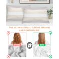 thumbnail image 3 of Gray Beige Stripe Pillow Cases Queen Size Set of 2, Smooth Satin Pillowcase for Hair and Skin, Modern Art Horizontal Striped Decorative Cooling Bed Pillow Covers with Zipper, 20x30 Inches, 3 of 5