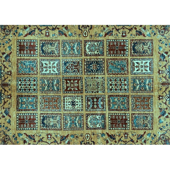 Ahgly Company Indoor Rectangle Abstract Light Blue Modern Area Rugs, 2' x 3'