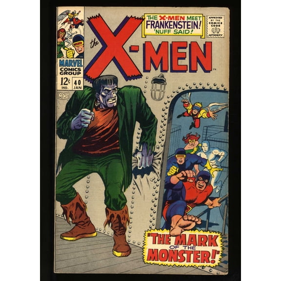 X-Men #40 VF 8.0 Classic Cover! Frankenstein Appearance! Cyclops! Comic Book