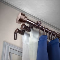 Contemporary Home Living 53.5" Chocolate Brown Solid Contemporary Triple Curtain Rod