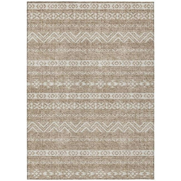 HomeRoots 587512 3 x 5 ft. Southwestern Washable Indoor & Outdoor Rectangle Area Rug, Brown & Beige
