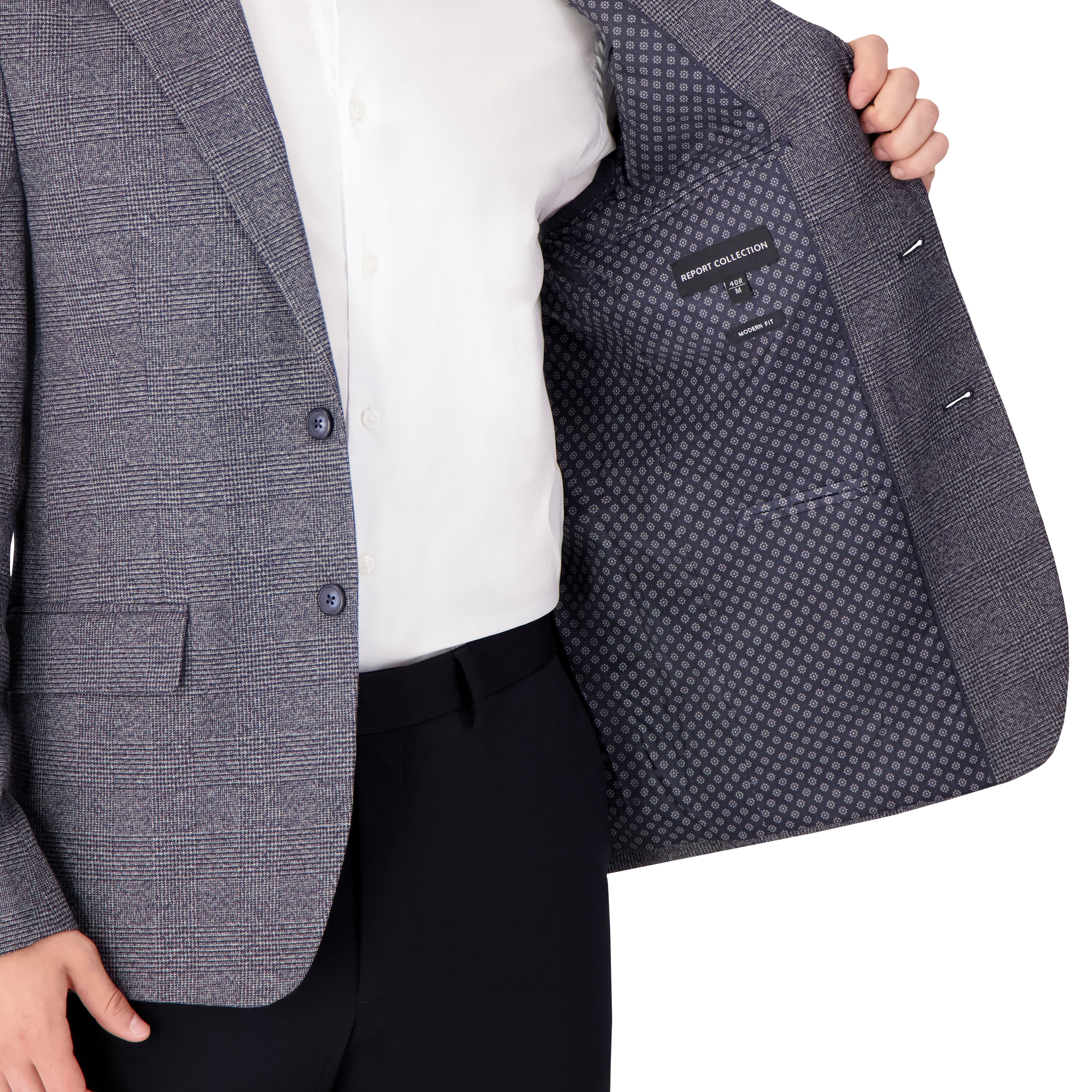 Report Collection Single Breast Full Lined Flat Pocket Woven Men's Jacket