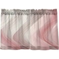 thumbnail image 2 of Coolnut Rose Gold Texture Half Window Tier Curtains 36 Inch Blackout Thermal Insulating Kitchen Linen Tier Curtains for Kitchen, Bathroom, Cafe Home Decor, 2 of 7