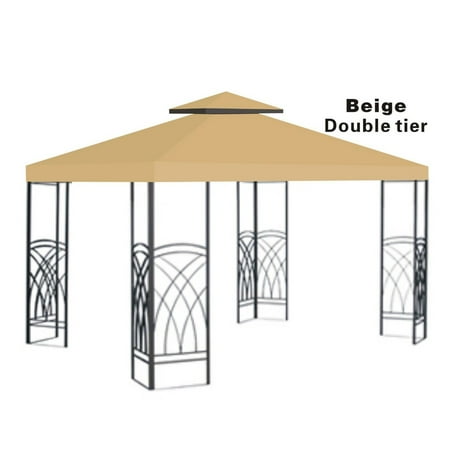 10x10' Replacement Canopy Top Patio Pavilion Gazebo Sunshade Polyester Cover-Double